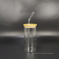 Glas Mason Jar Becher mit Bambusdeckel